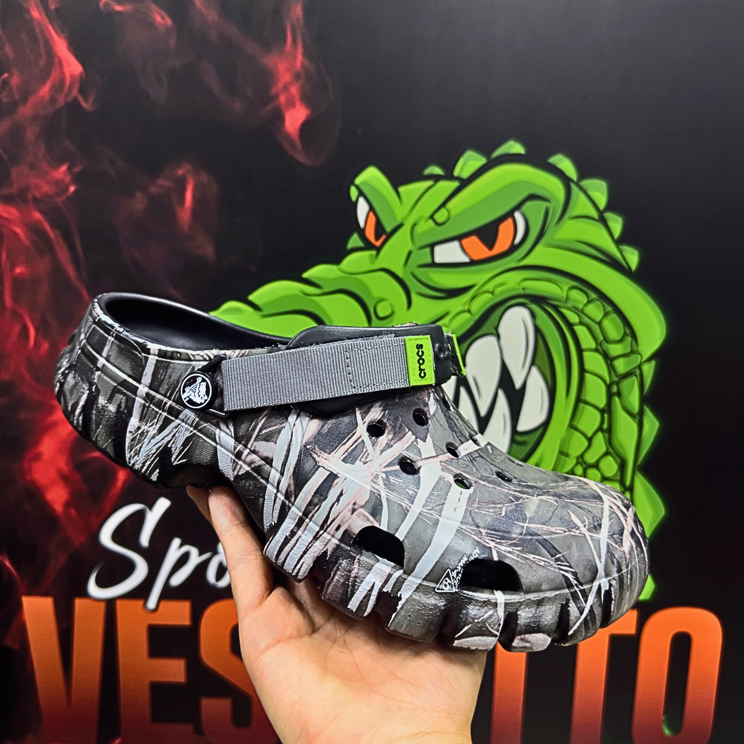 Crocs Off‑Road Camo Negro‑Verde